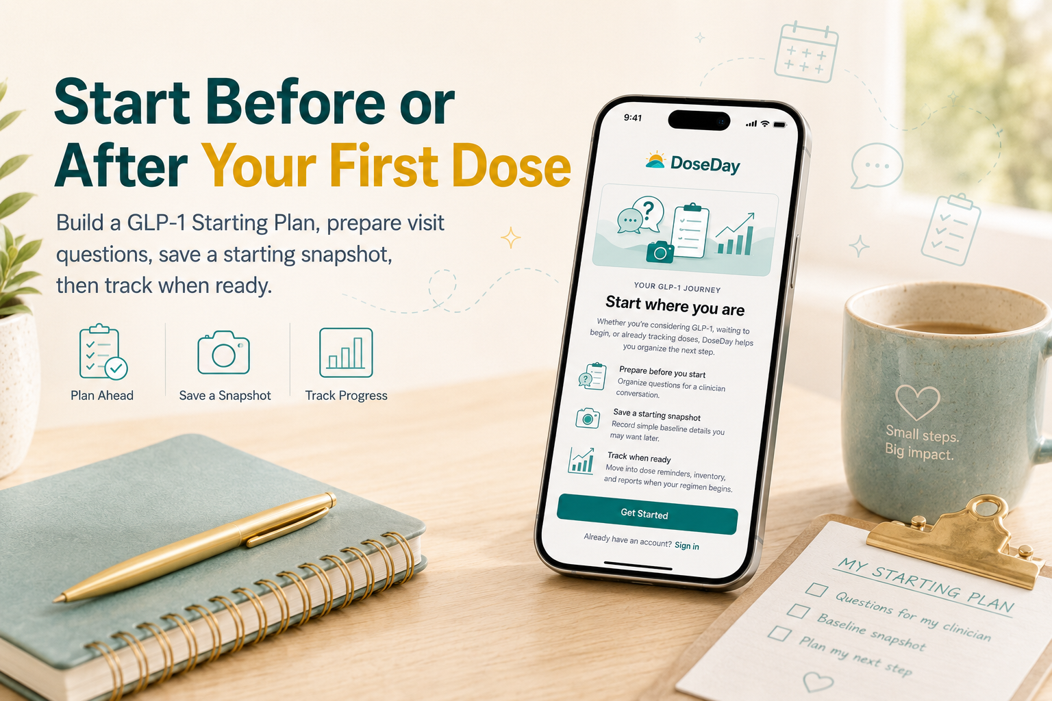 DoseDay — Start before or after your first GLP-1 dose